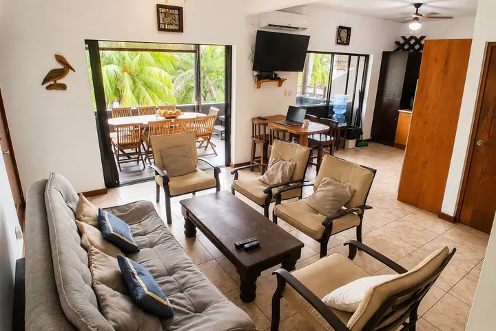 The living room, open to the terrace