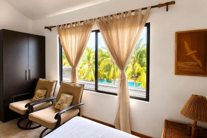 The suite, overlooking the pools